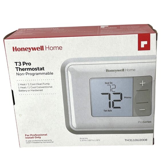 NEW Honeywell Home T3 Pro Non-Programmable Thermostat 1 Heat 1 Cool Sealed Box - Picture 1 of 6